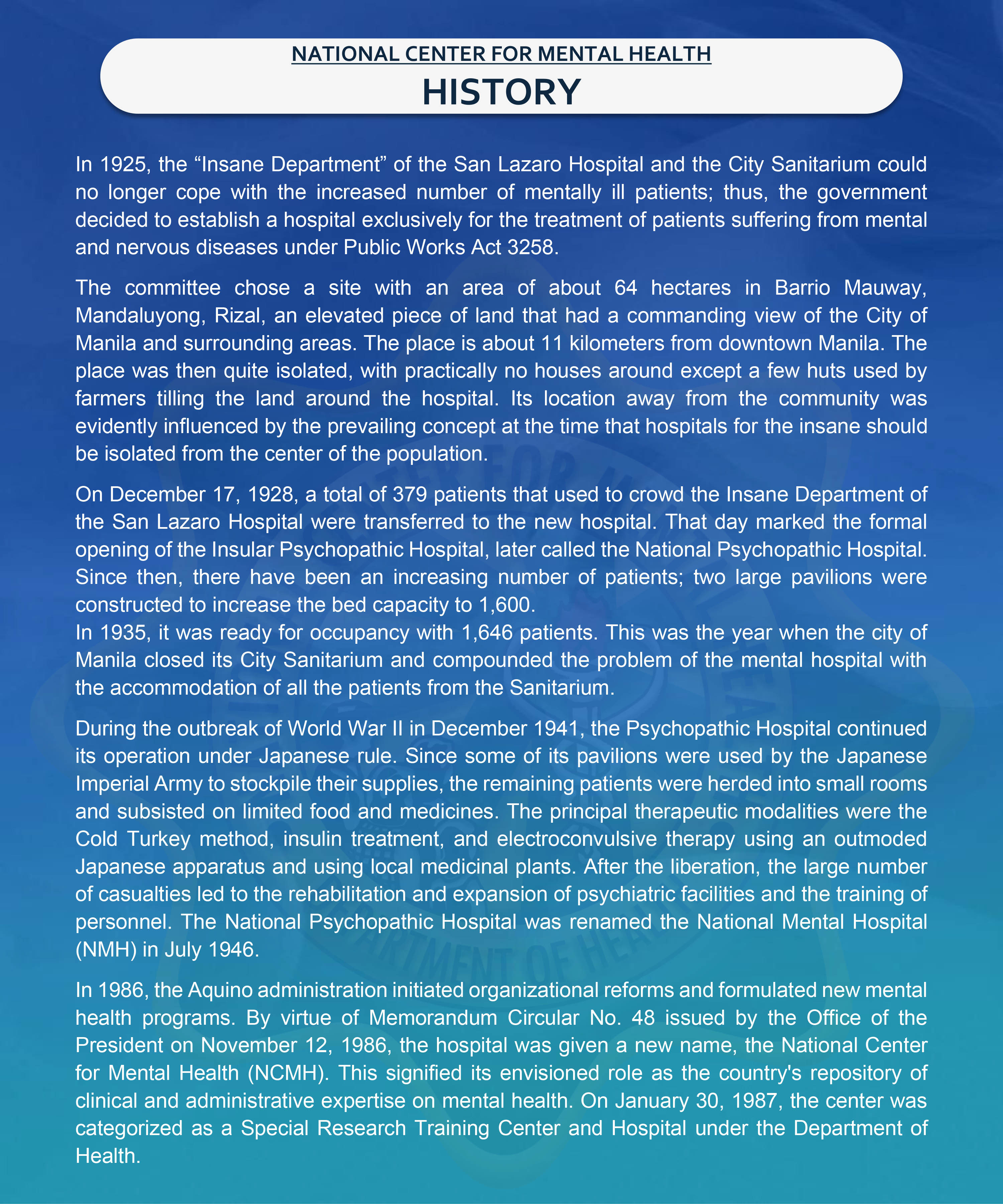 infogrp ncmh history 2024